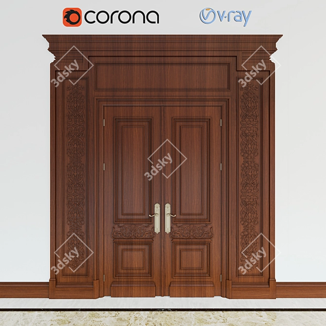 Elegant Classic Door 3D model image 1