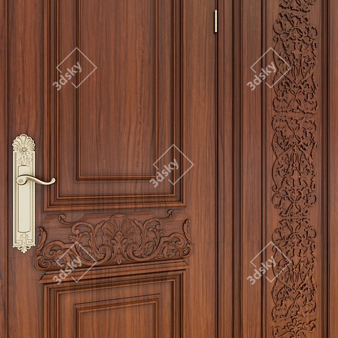 Elegant Classic Door 3D model image 2