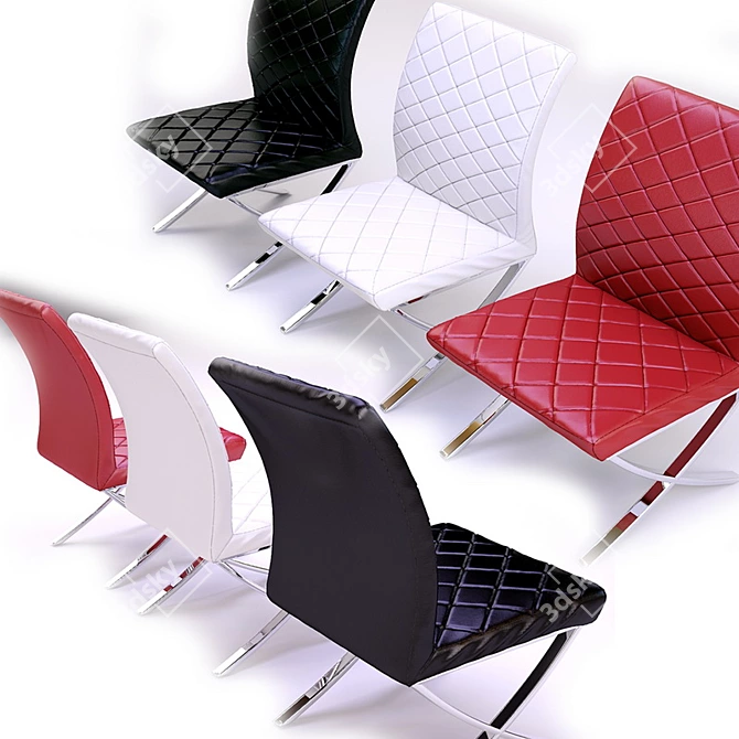 Adderley Black Leatherette Chair 3D model image 2