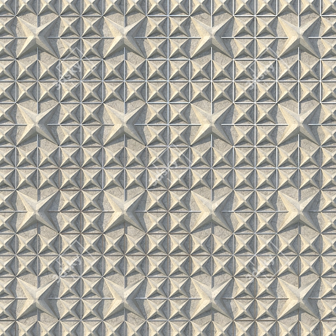 Concrete Star Decor Panel 3D model image 2