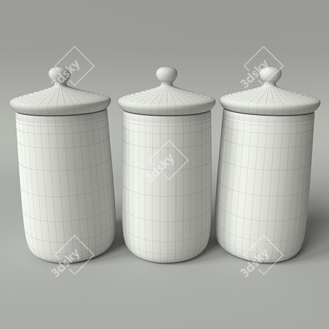 Title: Versatile Glass Jar for Storage 3D model image 3