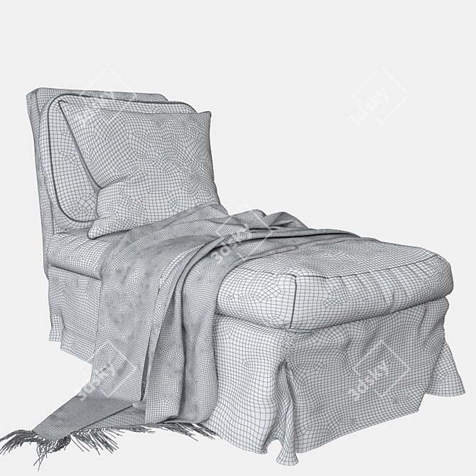 Ikea Ektorp Chaise Lounge - No Armrest: Stylish and Comfortable 3D model image 3