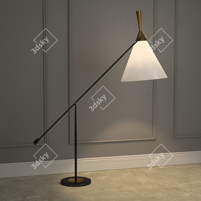 Italian Vintage Floor Lamp 3D model image 2