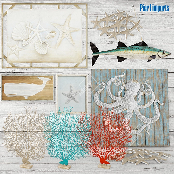 Nautical Charm: Marine Decor Set 3D model image 1