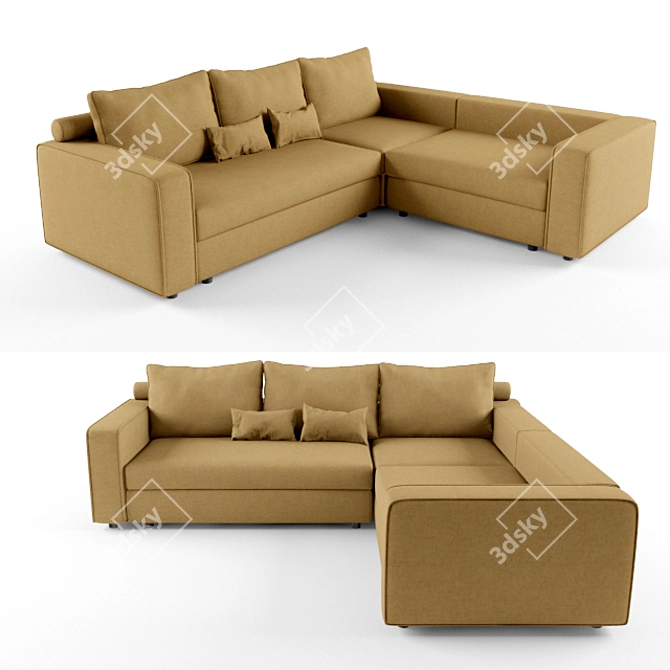 Preston Corner Sofa: Costa Bella's Quality & Comfort 3D model image 1