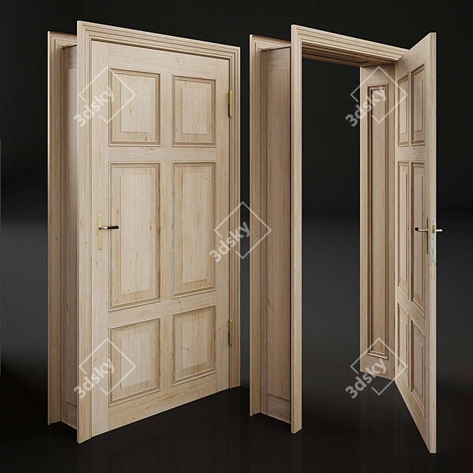 Title: Vintage Refurbished Door 3D model image 1