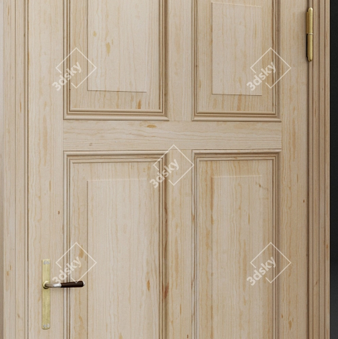 Title: Vintage Refurbished Door 3D model image 2