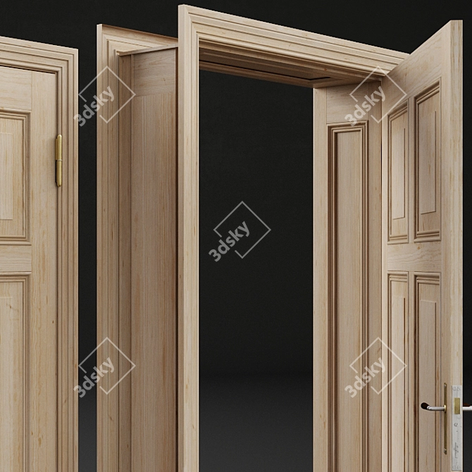 Title: Vintage Refurbished Door 3D model image 3