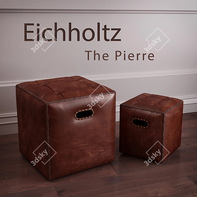 Eichholtz Bench Puff Set 3D model image 1