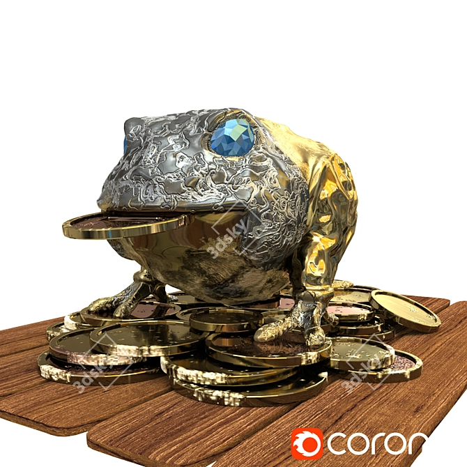 Fortune Frog with Coin - Wealth and Prosperity Feng Shui 3D model image 1