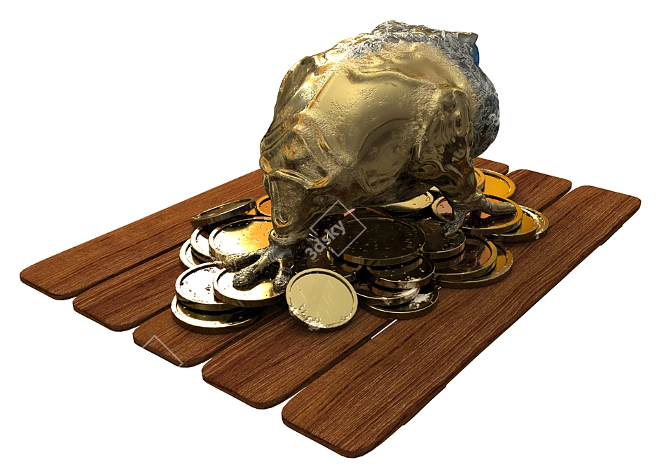 Fortune Frog with Coin - Wealth and Prosperity Feng Shui 3D model image 3