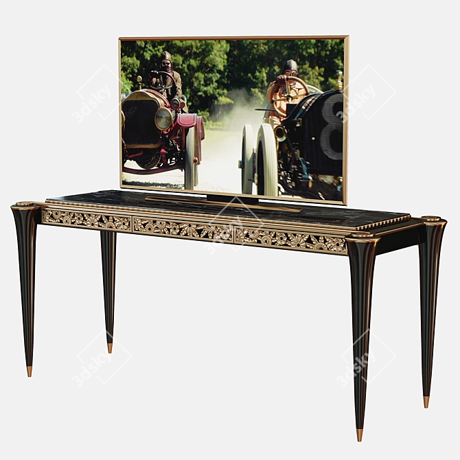 Elegant TV Table with Art Deco Design 3D model image 1