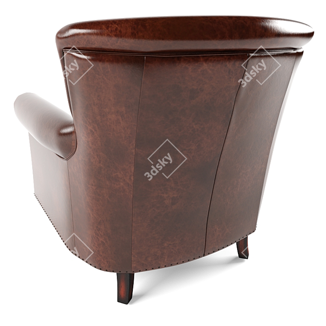 Retro Leather Lounge Chair 3D model image 2