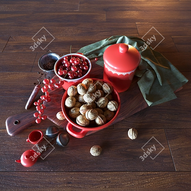 Currant-studded Still Life 3D model image 2