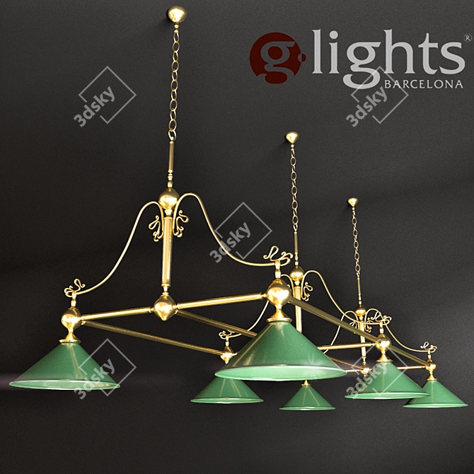 G-Lights 4016/6 Pendant Chandelier 3D model image 1