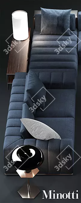 Elegant Minotti Freeman Sofa 3D model image 2