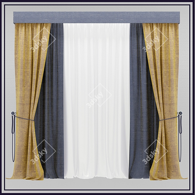 Beaded, Elegant and Stylish Curtain 3D model image 1