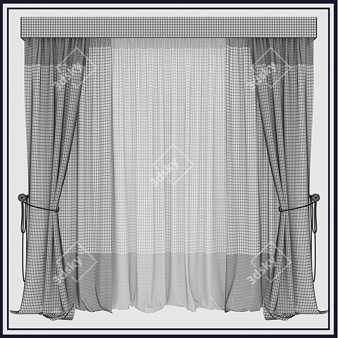 Beaded, Elegant and Stylish Curtain 3D model image 3
