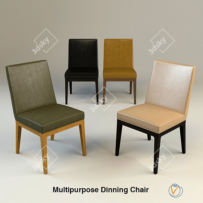 Versatile Classic Dining Chair - 4 Material Options 3D model image 1