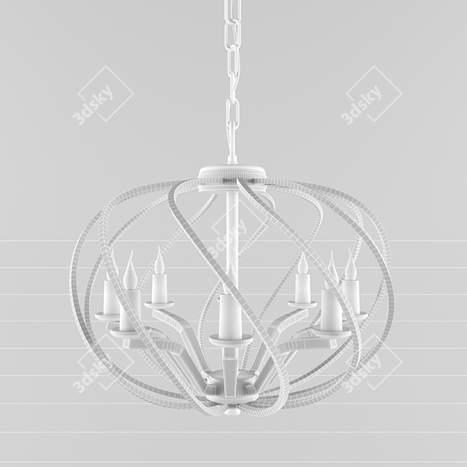 Industrial Metal Sphere Chandelier 3D model image 2