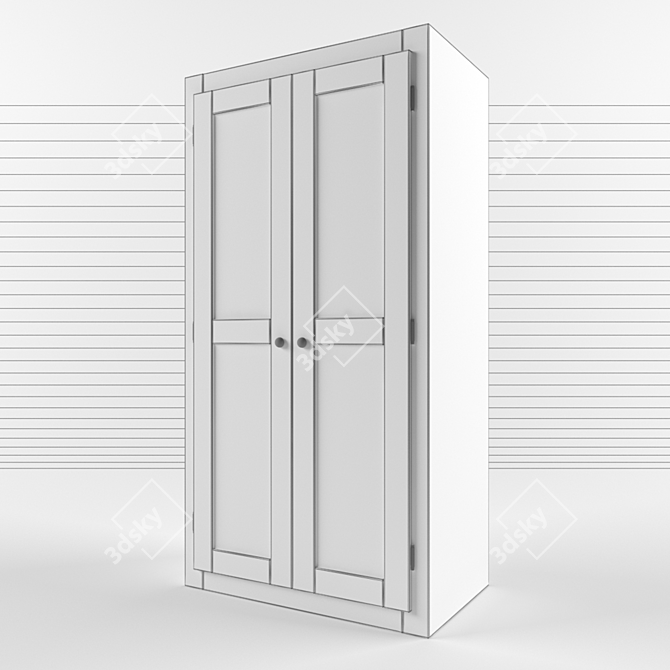 Light Wood Wardrobe 3D model image 2