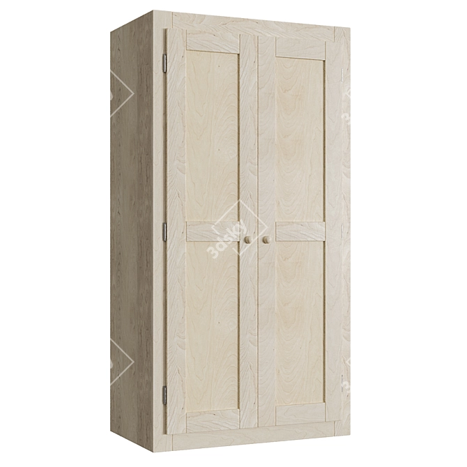 Light Wood Wardrobe 3D model image 3