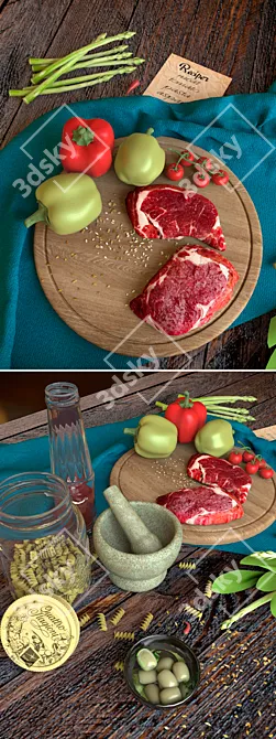 Gourmet Meat Master Kit 3D model image 2