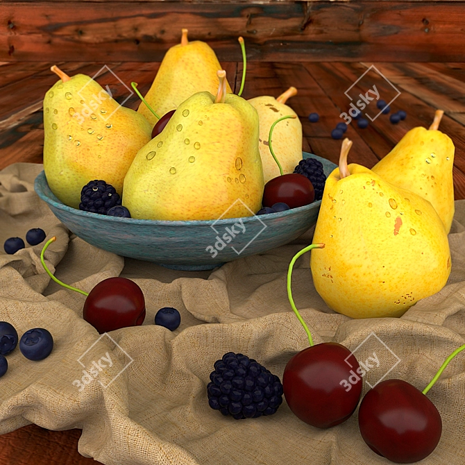 Vintage Pears 3D Model Collection 3D model image 2