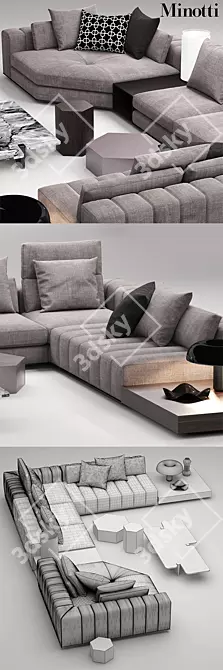 Elegant Minotti Freeman Seating 3D model image 3