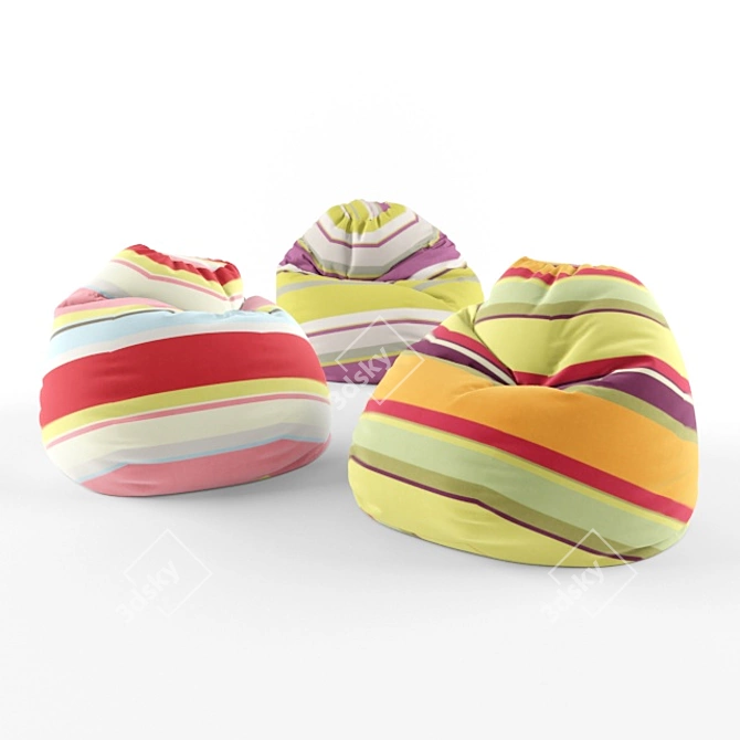 Cozy Comfort Bean Bag 3D model image 1