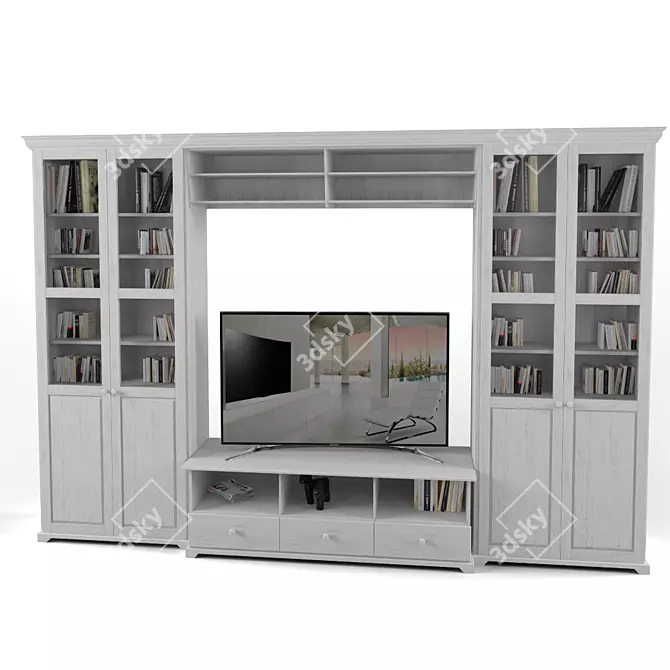 Liatorp TV Cabinet Combo in White 3D model image 1