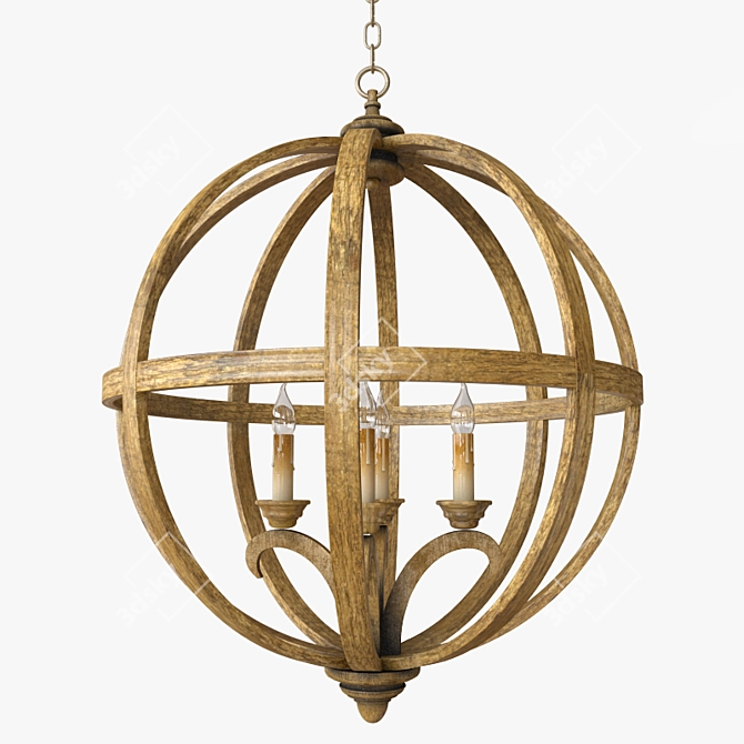 Glamorous Orb Chandelier - Currey and Company 3D model image 1