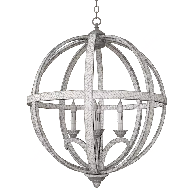 Glamorous Orb Chandelier - Currey and Company 3D model image 2