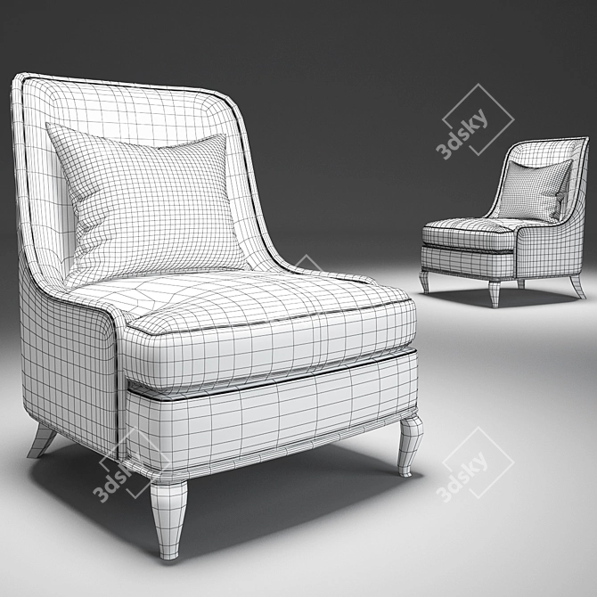 Regal Empress Chair: Exquisite Elegance 3D model image 2