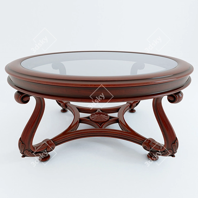 Classical Coffee Table: 1200mm Diameter & 660mm Height 3D model image 1