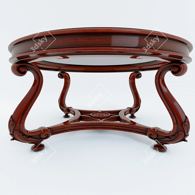 Classical Coffee Table: 1200mm Diameter & 660mm Height 3D model image 2