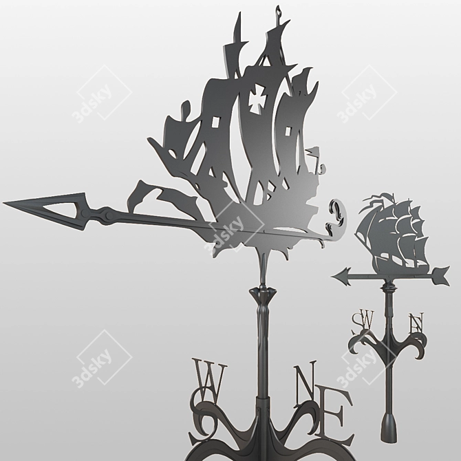 Nautical Weathervanes: Elegant Sailboat 3D model image 2