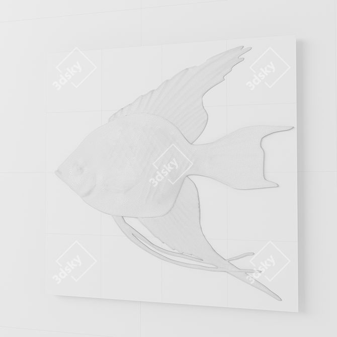  Rustic Iron Fish Wall Decor 3D model image 2