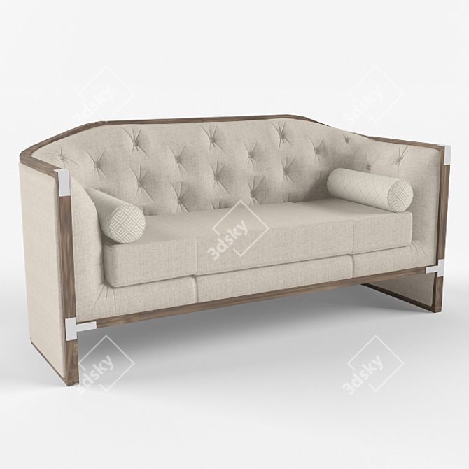 Title: Cat's Meow Birch Wood Sofa 3D model image 1