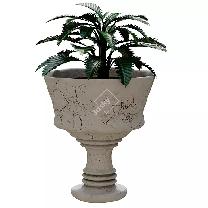 Elegant Pottery Vase 3D model image 2