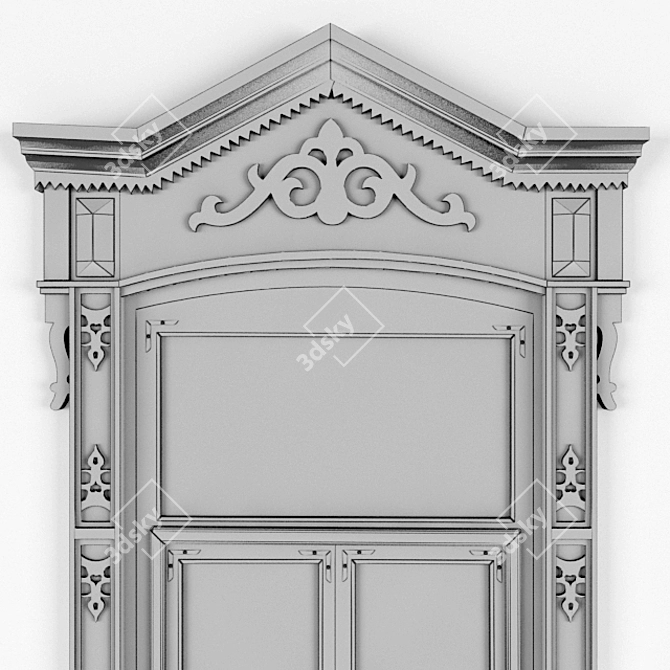 Tatar Window Frames | Authentic Tomsk Craftsmanship 3D model image 2