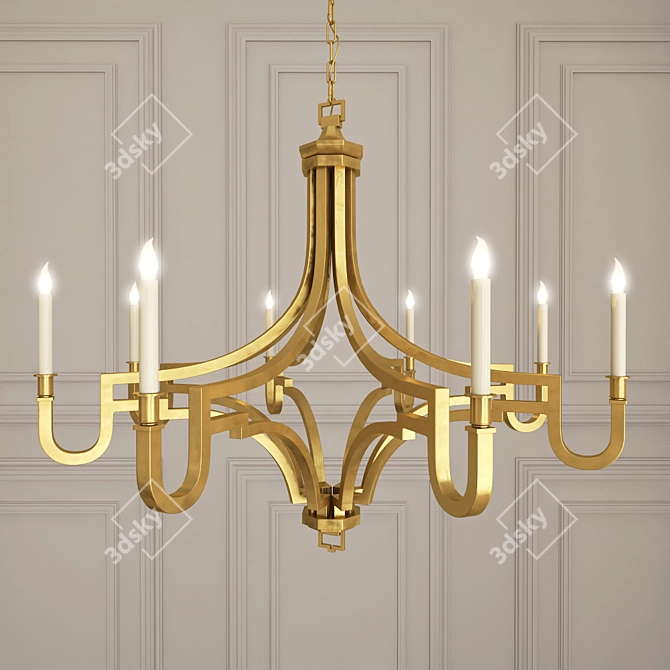 Antique-Burnished Brass Mykonos Chandelier 3D model image 1