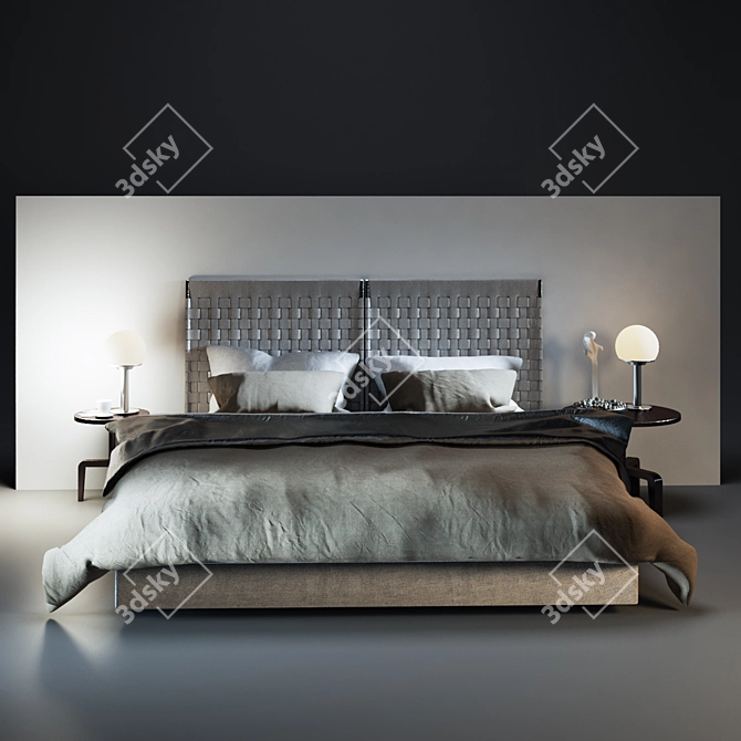 Luxurious Cestone Bed by Flexform 3D model image 1