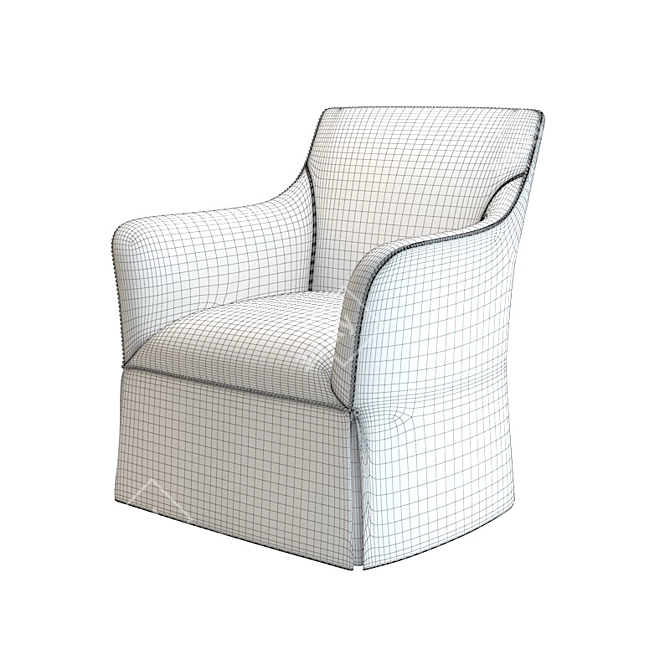 Elegant Tiffany Swivel Chair 3D model image 3