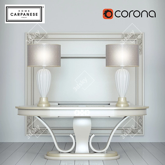 Elegant TV Portal & Dining Table Set 3D model image 1