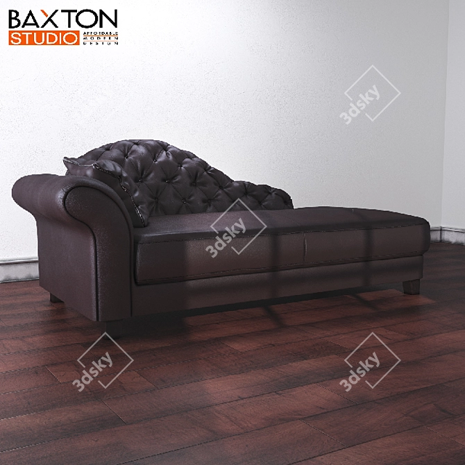 Sleek Leather Sofa 3D model image 1