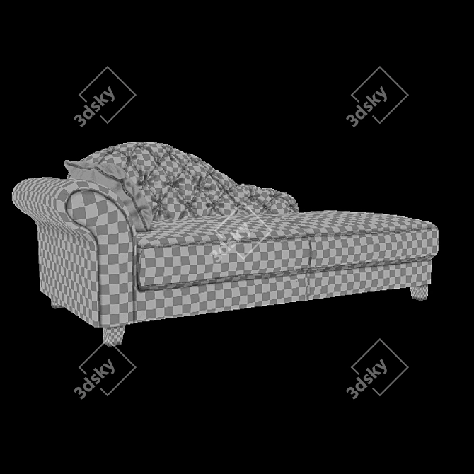 Sleek Leather Sofa 3D model image 3