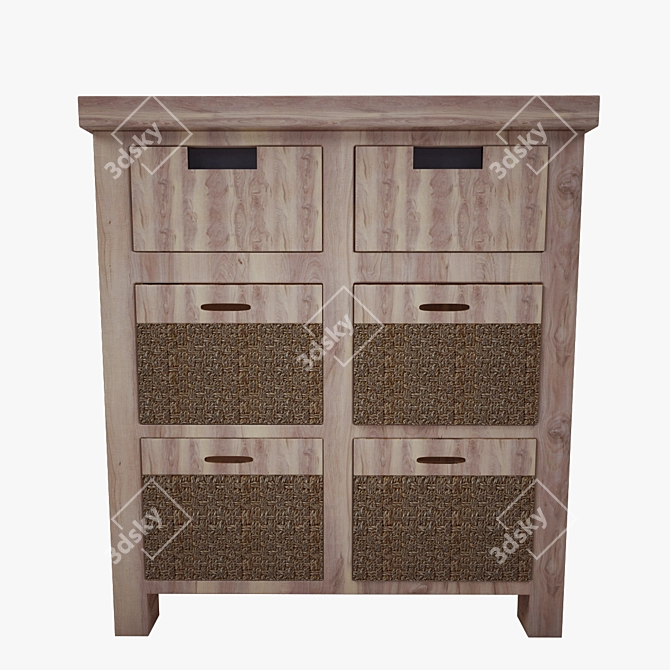 Sleek Modern Commode 3D model image 2