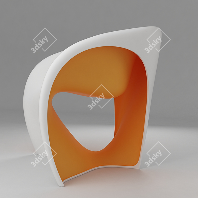 Sleek MT Monoblock Chair 3D model image 2