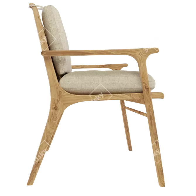 Ren Wood Dining Chair 3D model image 2
